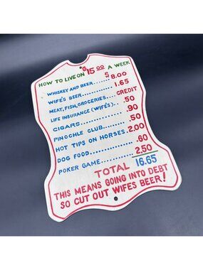 Vintage Humorous Sign Wall Hanging Plaque 70s Wooden Kitschy Man Cave Bar Decor